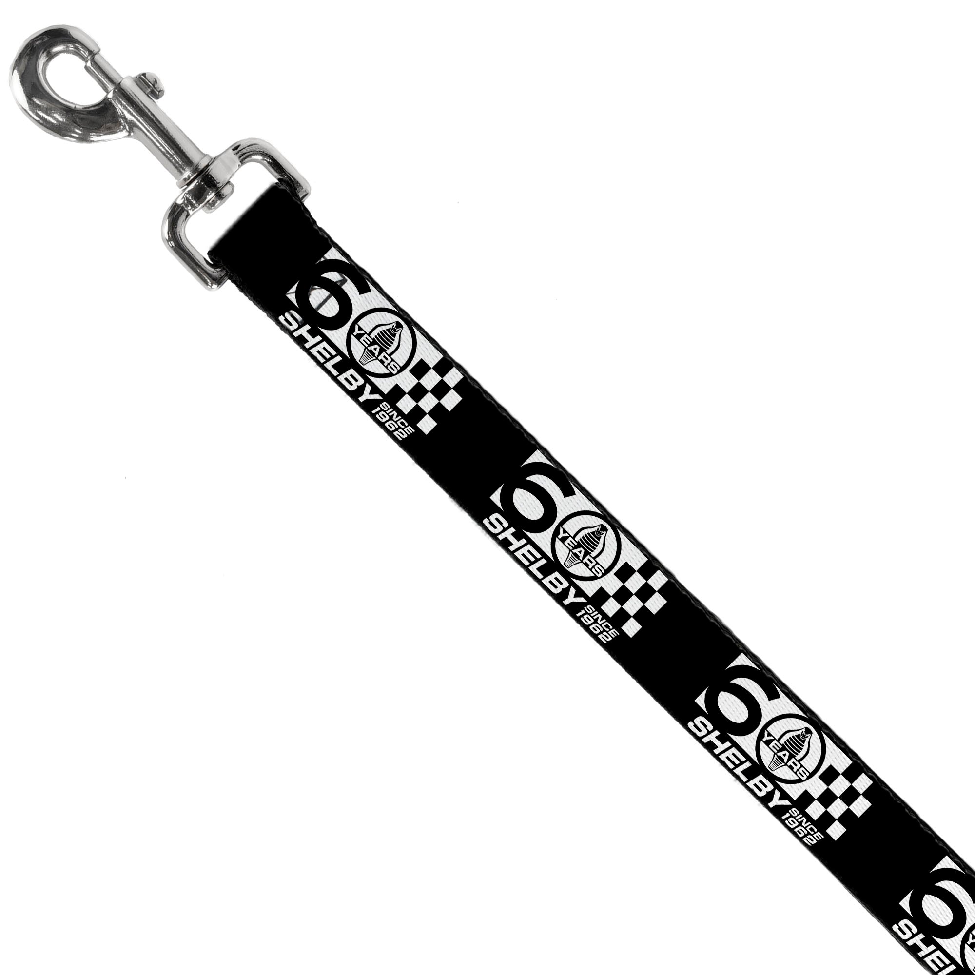 Dog Leash - SHELBY 60 YEARS SINCE 1962 Checker Black/White Dog Leashes Shelby