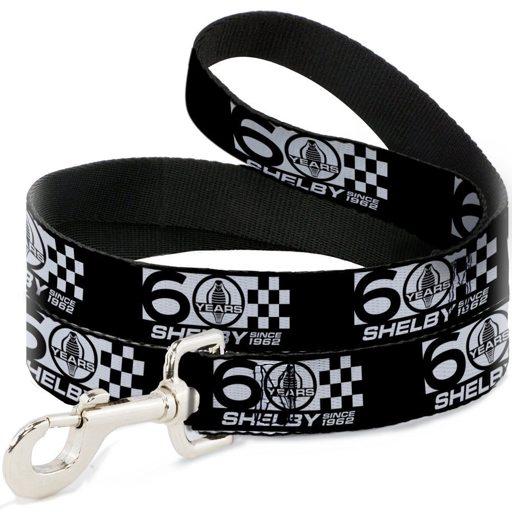 Dog Leash - SHELBY 60 YEARS SINCE 1962 Checker Black/White Dog Leashes Shelby