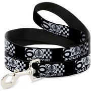 Dog Leash - SHELBY 60 YEARS SINCE 1962 Checker Black/White Dog Leashes Shelby