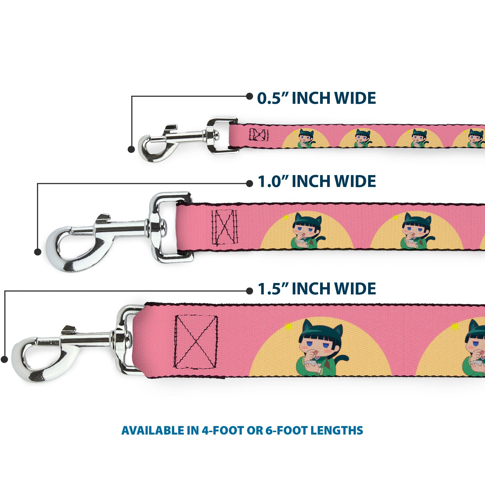 Dog Leash - The Apothecary Diaries Chibi Maomao Cat Pose Pink/Yellow Dog Leashes The Apothecary Diaries