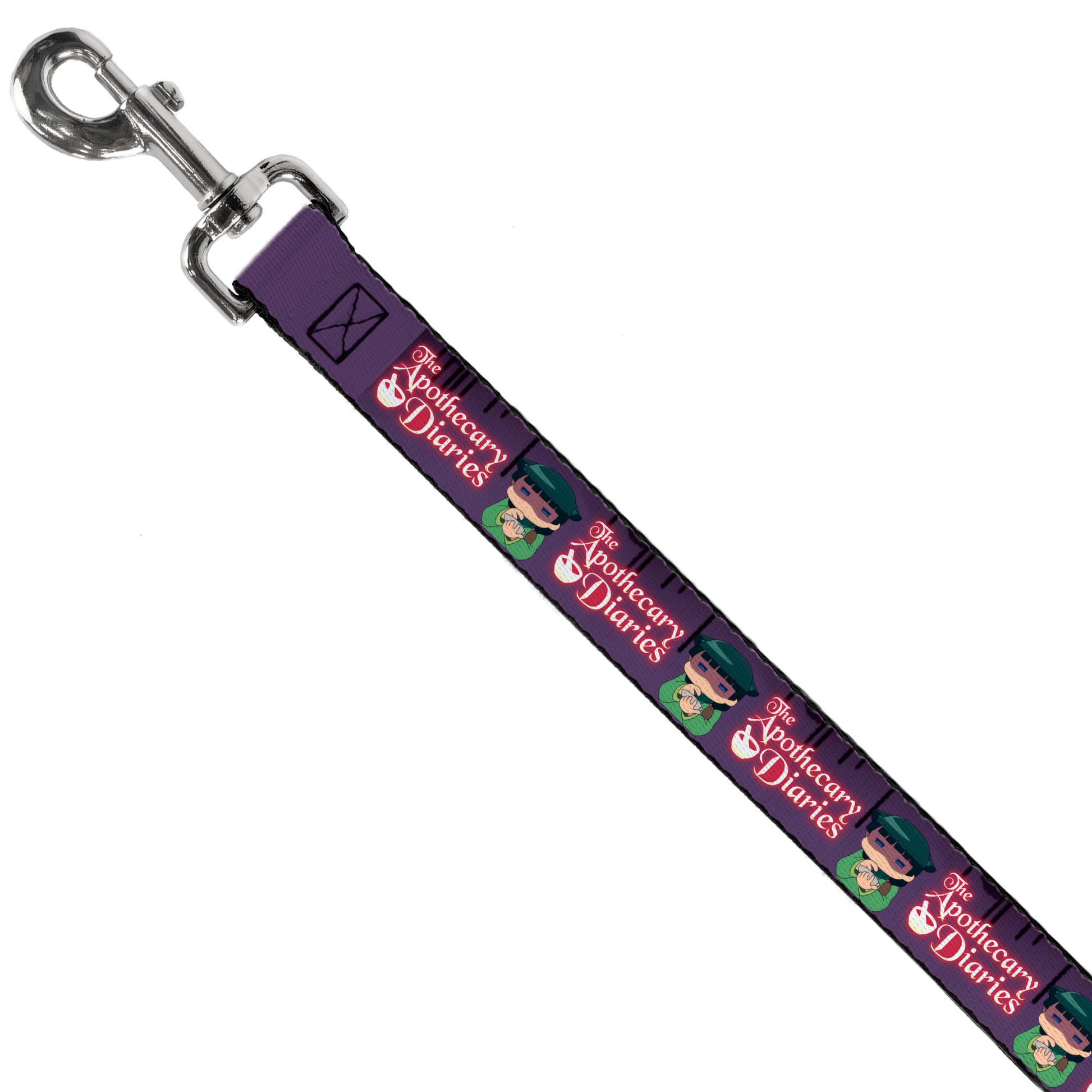 Dog Leash - THE APOTHECARY DIARIES Chibi Maomao Pose and Title Logo Purple Dog Leashes The Apothecary Diaries