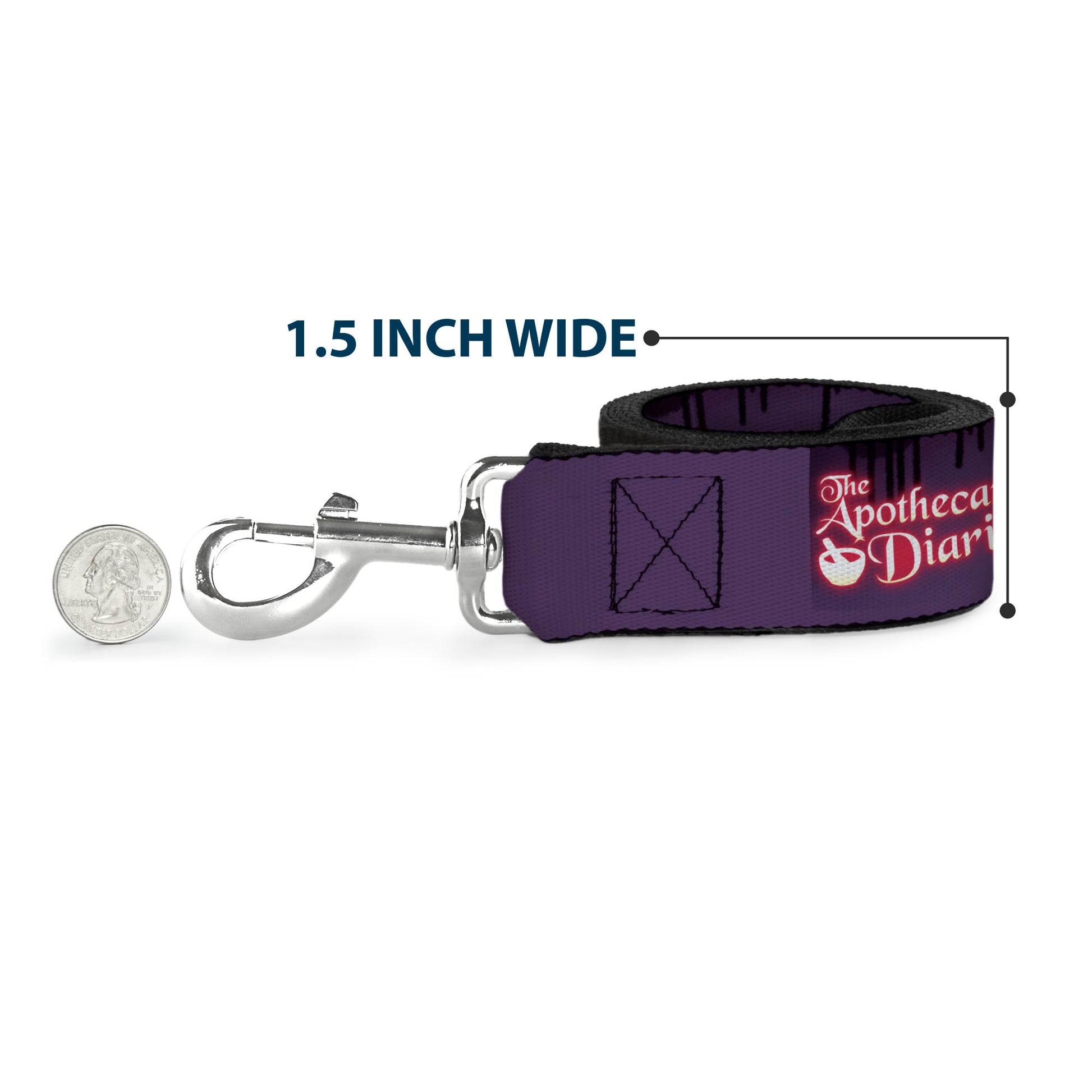 Dog Leash - THE APOTHECARY DIARIES Chibi Maomao Pose and Title Logo Purple Dog Leashes The Apothecary Diaries