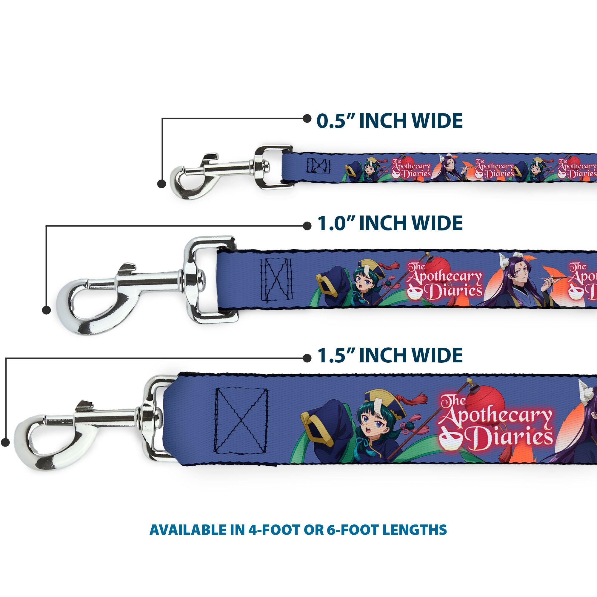 Dog Leash - THE APOTHECARY DIARIES Jinshi and Maomao Pose and Title Logo Purple Dog Leashes The Apothecary Diaries