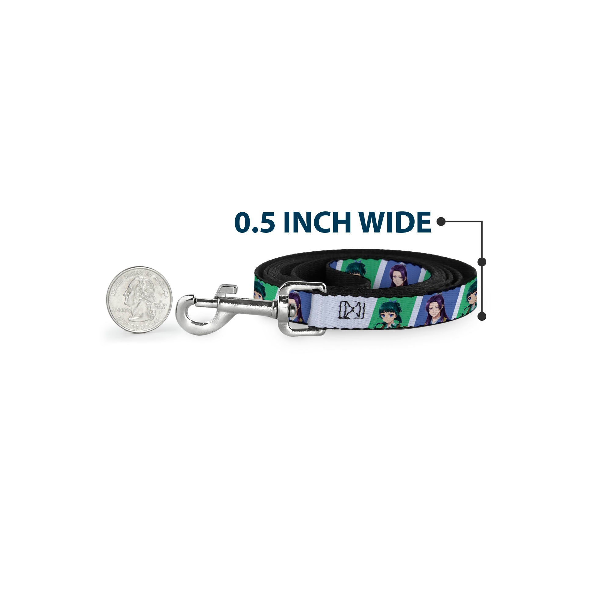 Dog Leash - The Apothecary Diaries Jinshi and Maomao Pose Blocks White/Blue/Green Dog Leashes The Apothecary Diaries