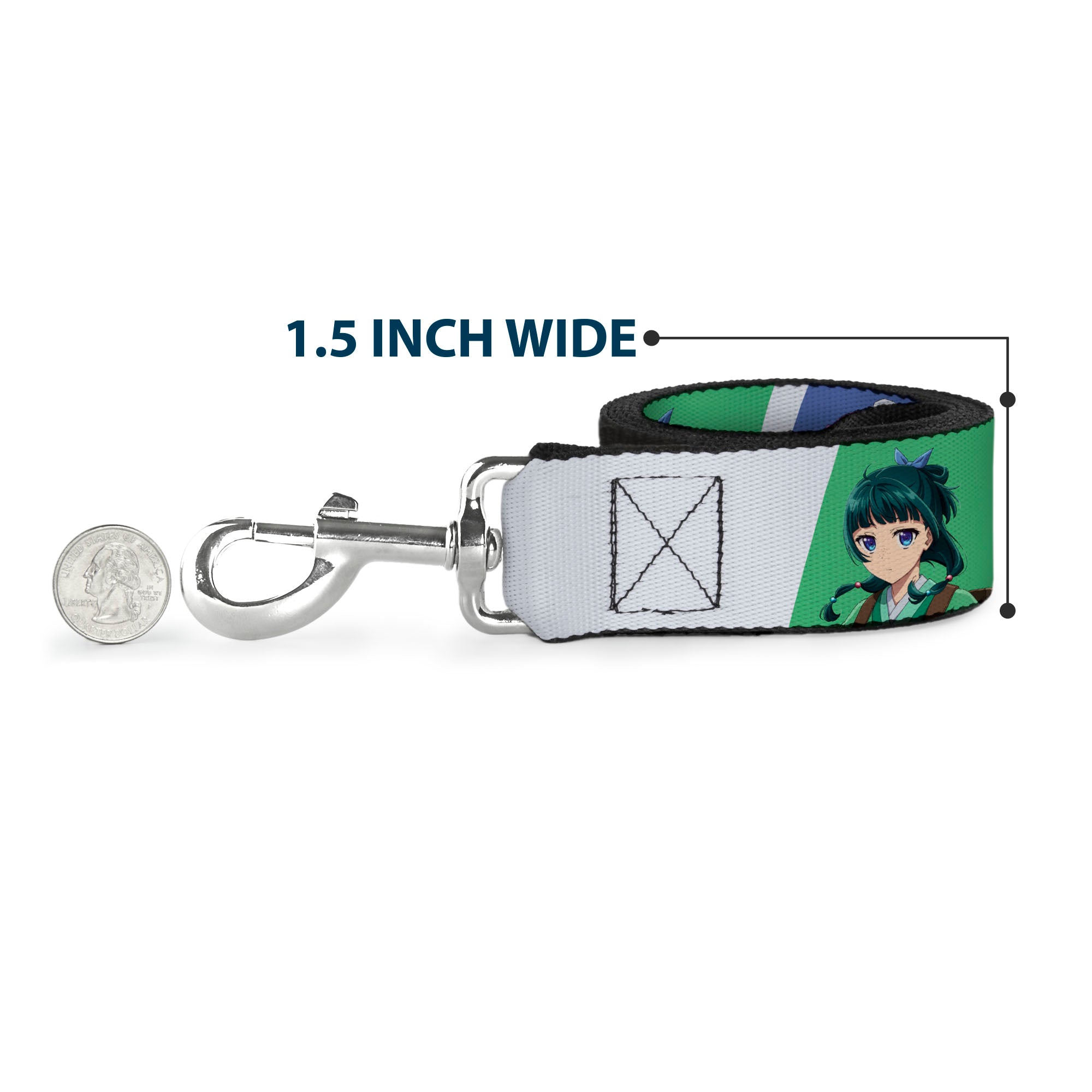 Dog Leash - The Apothecary Diaries Jinshi and Maomao Pose Blocks White/Blue/Green Dog Leashes The Apothecary Diaries