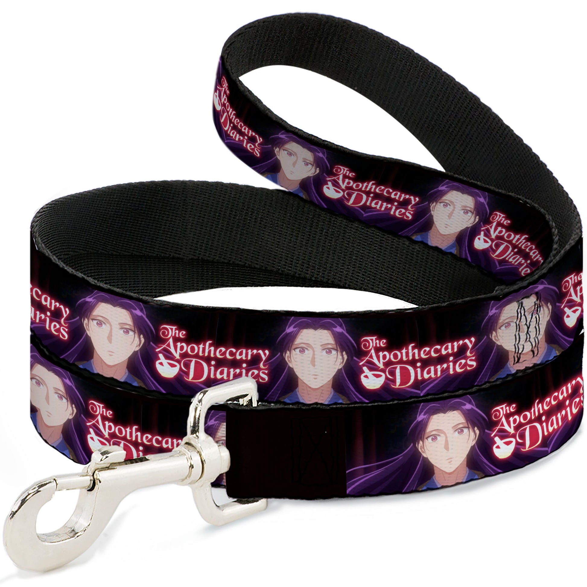 Dog Leash - THE APOTHECARY DIARIES Jinshi Pose and Title Logo Black Dog Leashes The Apothecary Diaries