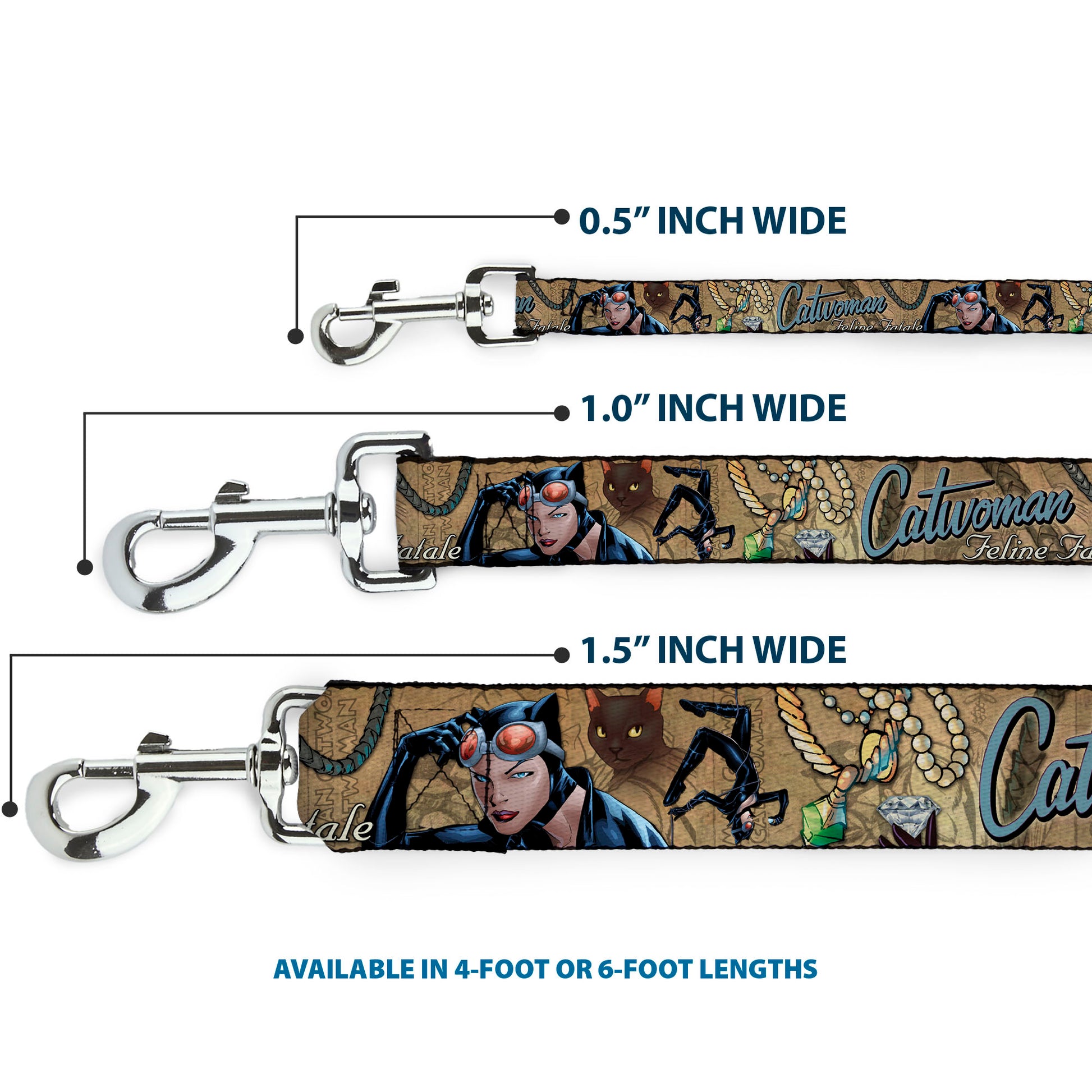 Dog Leash - CATWOMAN-NINE LIVES OF A FELINE FATALE Pose2/Jewelry/Black Cat Tans Dog Leashes DC Comics