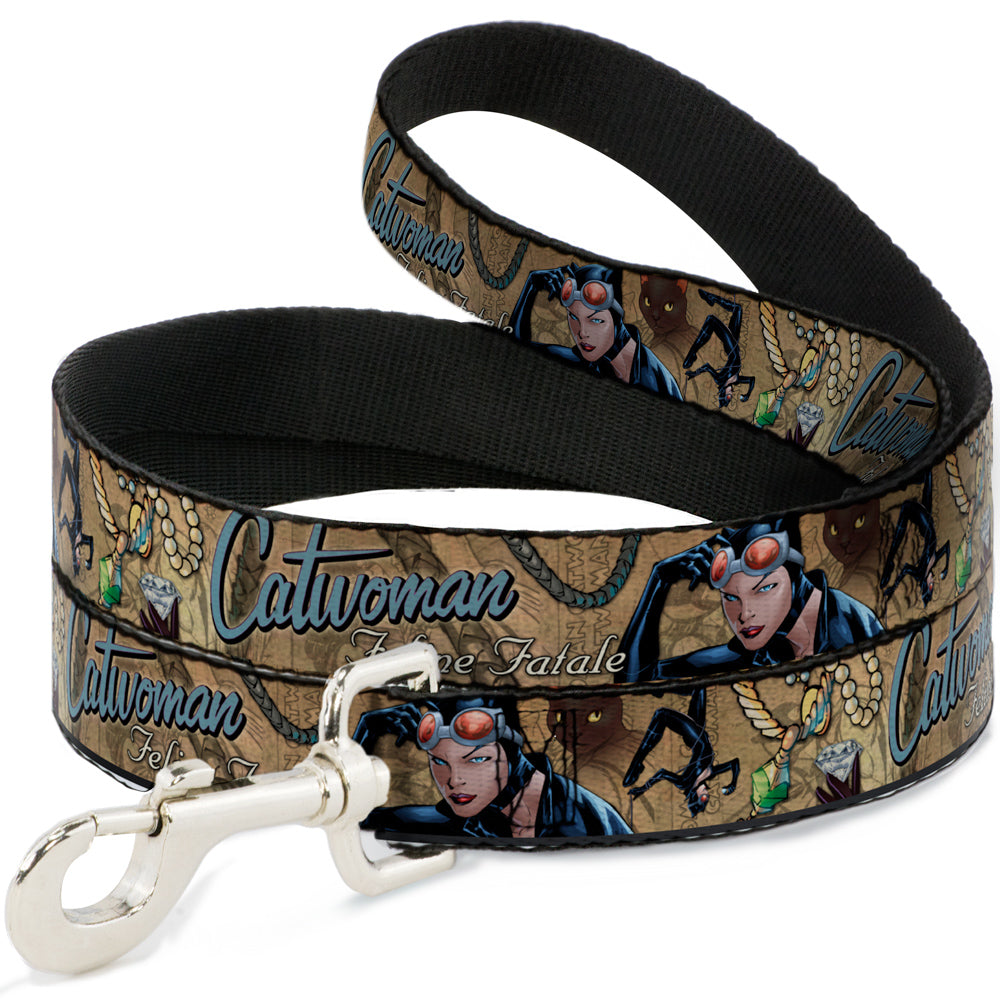 Dog Leash - CATWOMAN-NINE LIVES OF A FELINE FATALE Pose2/Jewelry/Black Cat Tans Dog Leashes DC Comics
