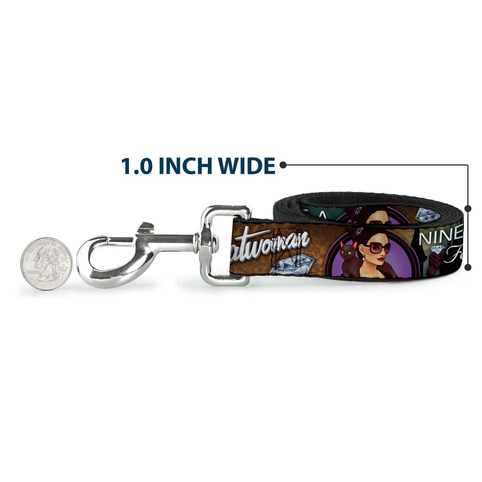 Dog Leash - CATWOMAN-NINE LIVES OF A FELINE FATALE Bombshell Pose/Diamonds Dog Leashes DC Comics