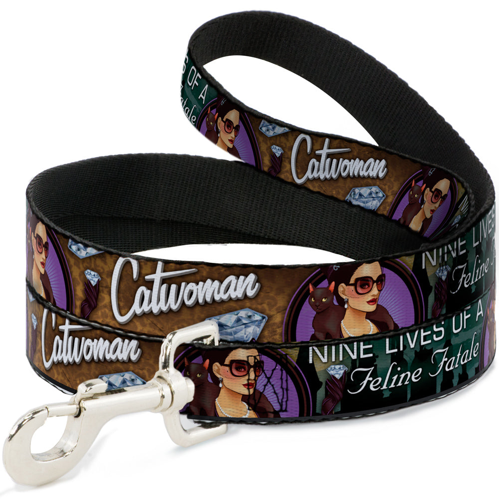 Dog Leash - CATWOMAN-NINE LIVES OF A FELINE FATALE Bombshell Pose/Diamonds Dog Leashes DC Comics