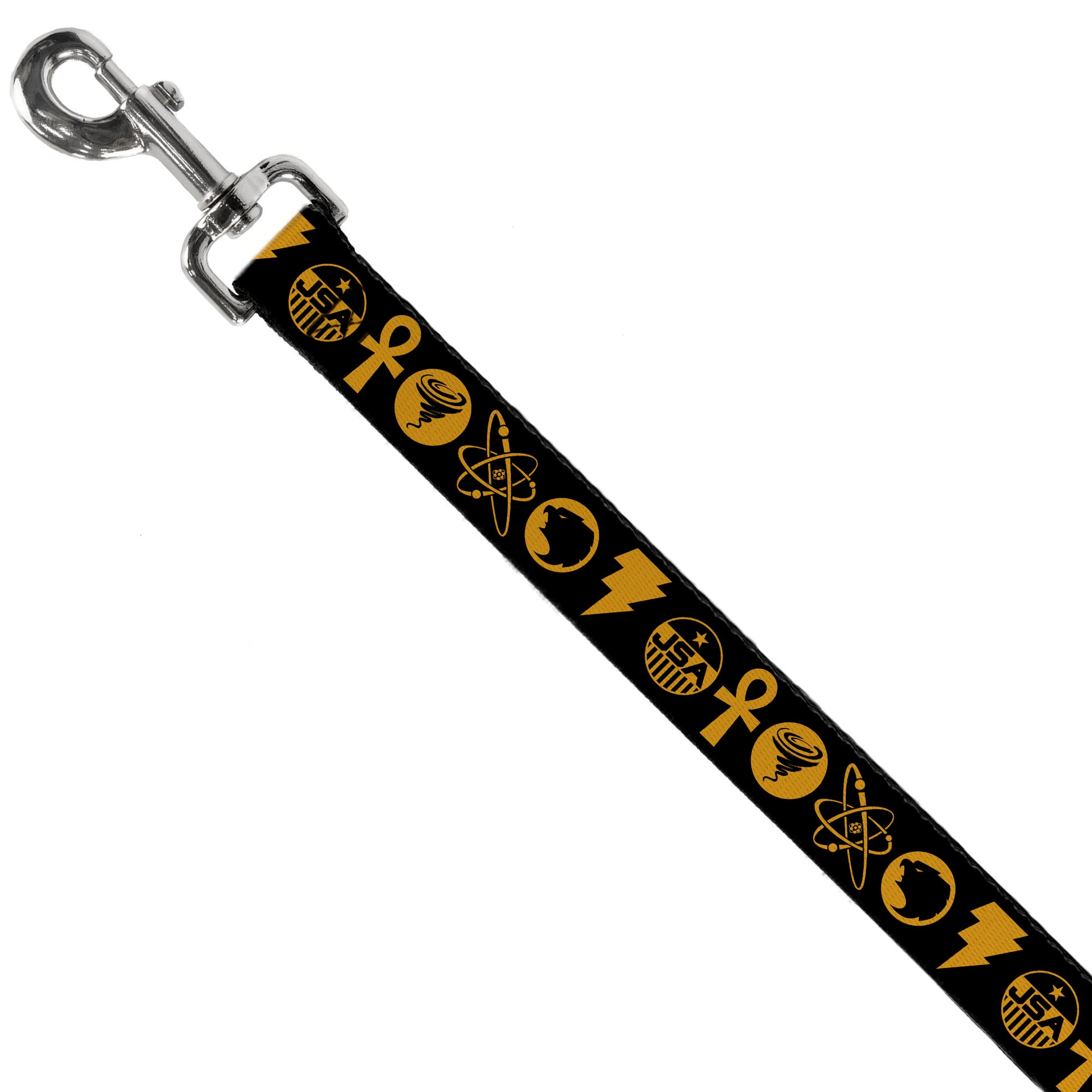 Dog Leash - Black Adam Justice Society Icons Black/Orange Dog Leashes DC Comics