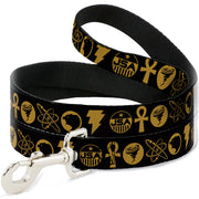 Dog Leash - Black Adam Justice Society Icons Black/Orange Dog Leashes DC Comics