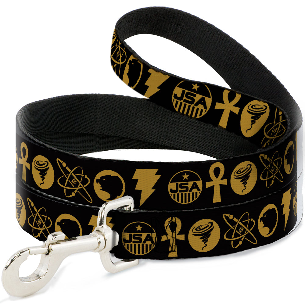 Dog Leash - Black Adam Justice Society Icons Black/Orange Dog Leashes DC Comics
