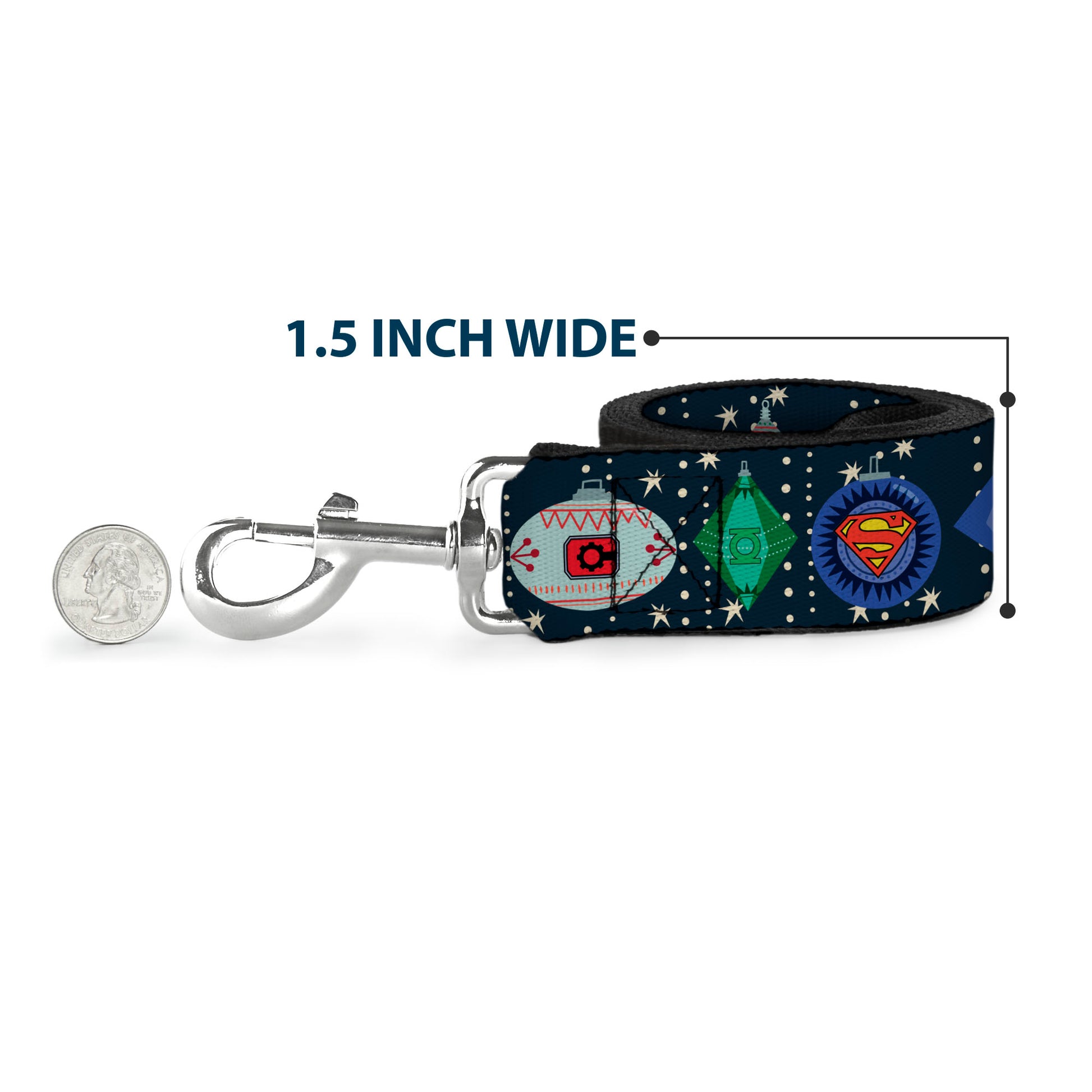 Dog Leash - DC Comics Justice League Holiday Ornament Icons and Stars Dog Leashes DC Comics