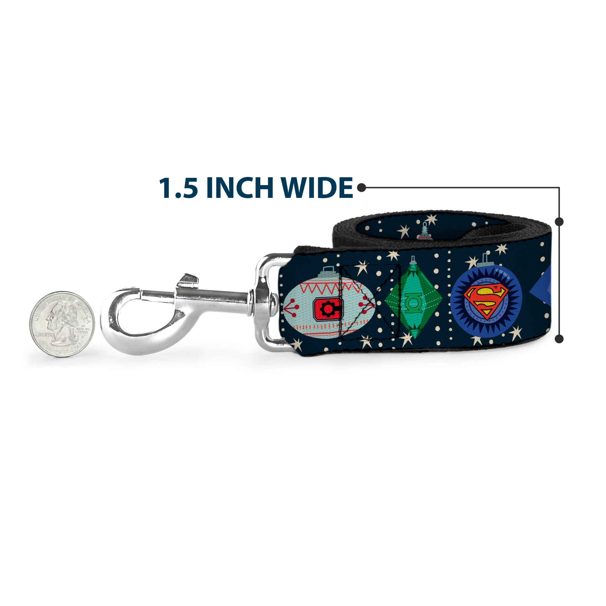 Dog Leash - DC Comics Justice League Holiday Ornament Icons and Stars Dog Leashes DC Comics