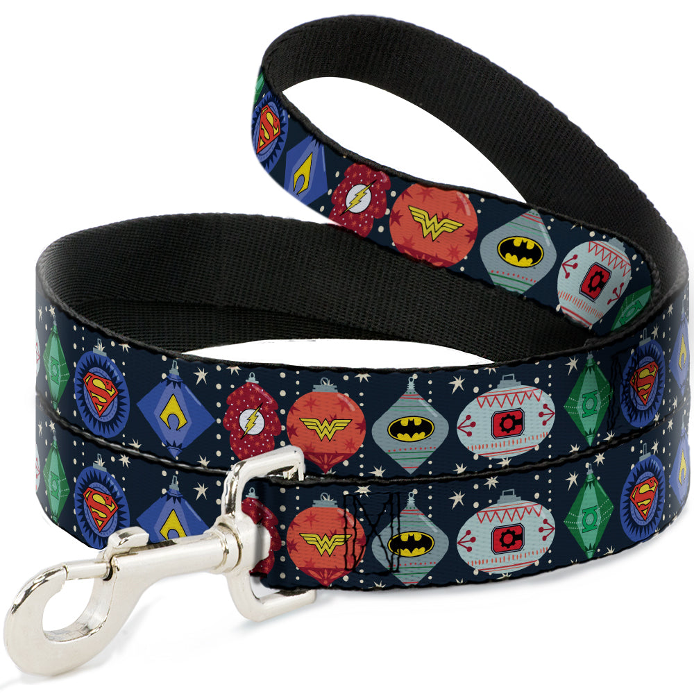 Dog Leash - DC Comics Justice League Holiday Ornament Icons and Stars Dog Leashes DC Comics