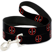 Dog Leash - Deadpool Logo Black/Red/White Dog Leashes Marvel Comics