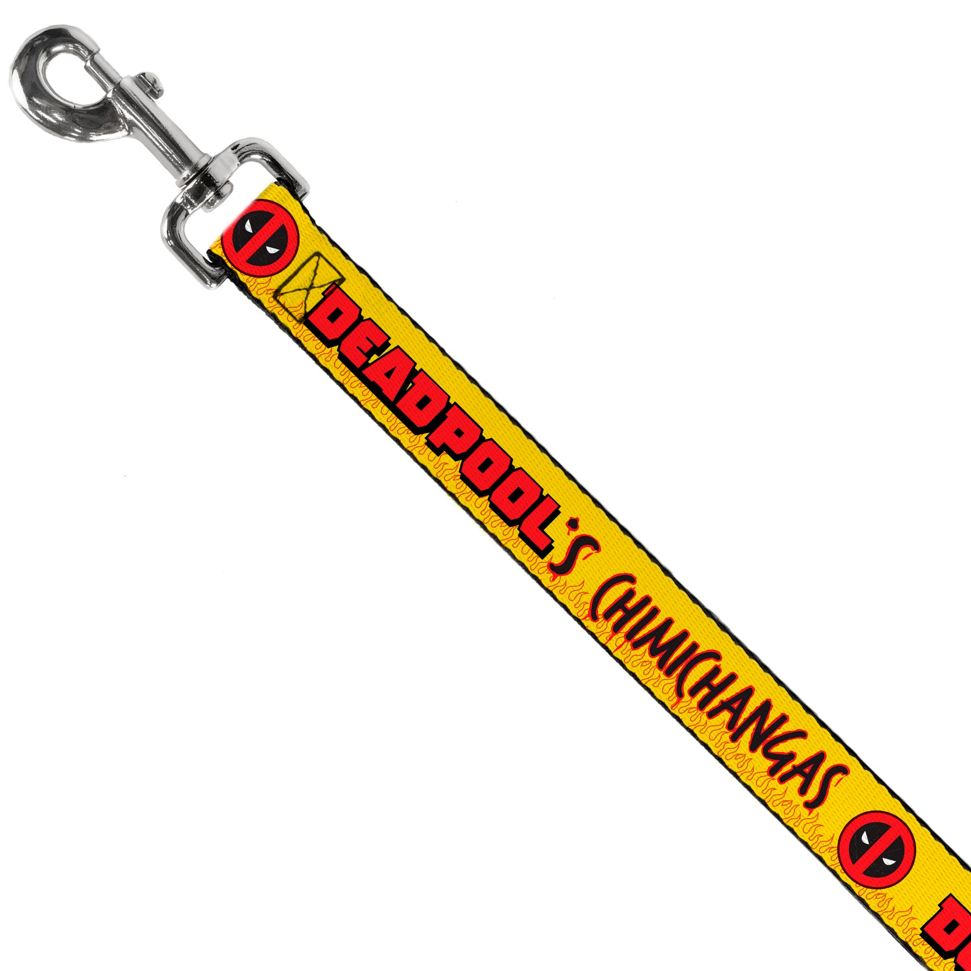 Dog Leash - DEADPOOL'S CHIMICHANGAS Flames Yellow/Black/Red Dog Leashes Marvel Comics