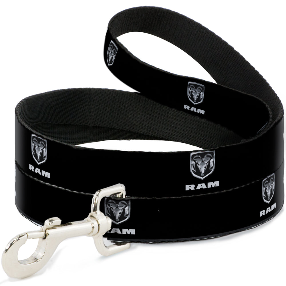 Dog Leash - Ram Black/Silver Logo REPEAT Dog Leashes Ram