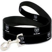 Dog Leash - Ram Black/Silver Logo REPEAT Dog Leashes Ram