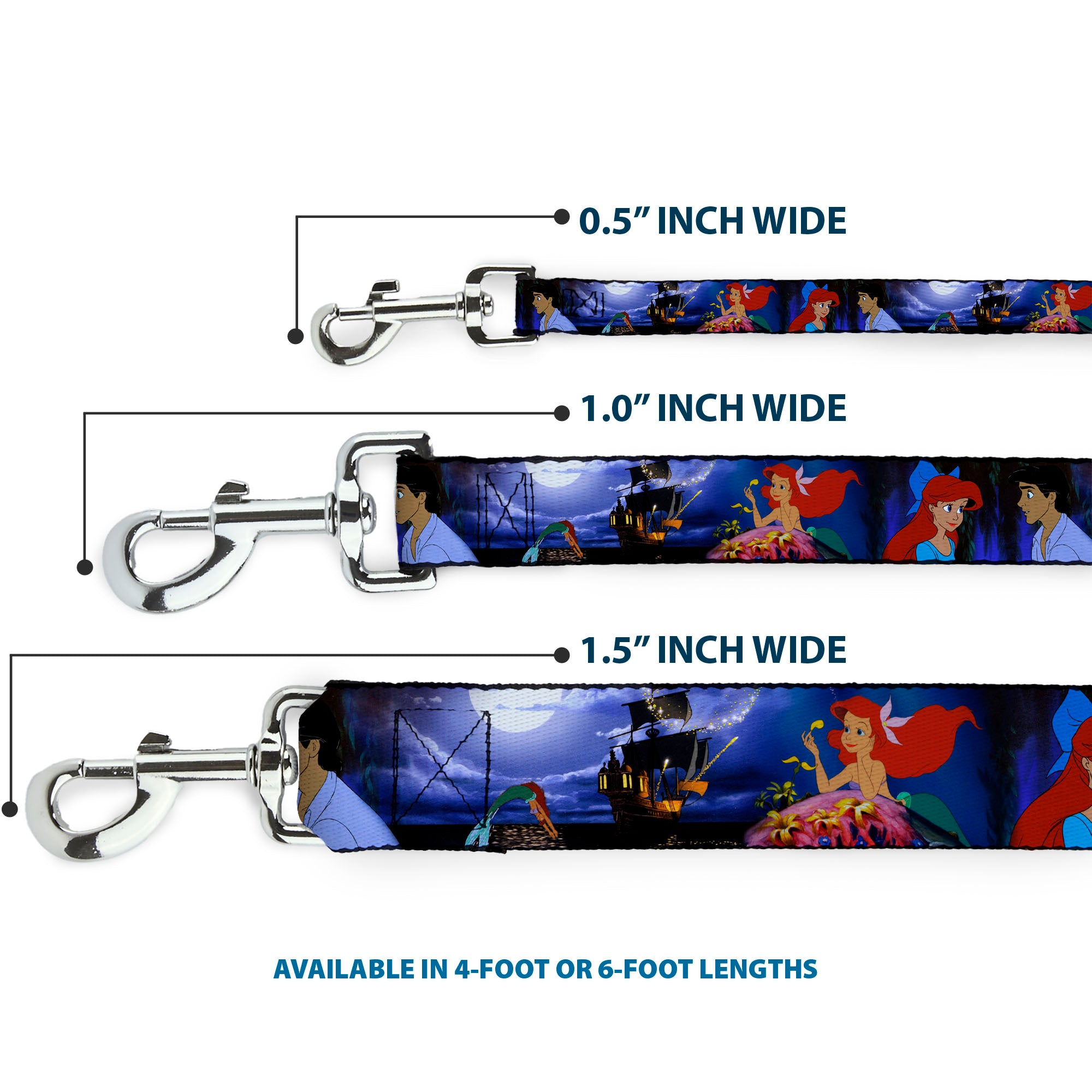 Dog Leash - The Little Mermaid Ariel & Eric Scenes Dog Leashes Disney