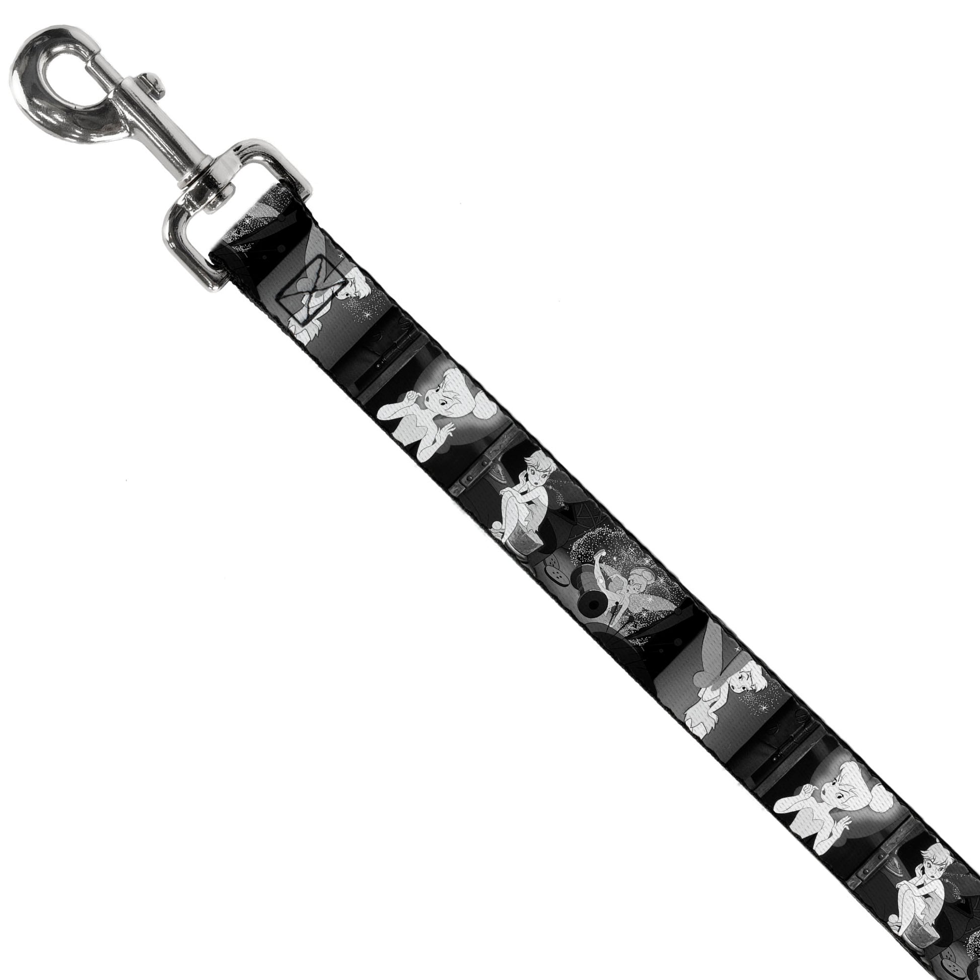 Dog Leash - Tinker Bell Scenes Black/White Dog Leashes Disney
