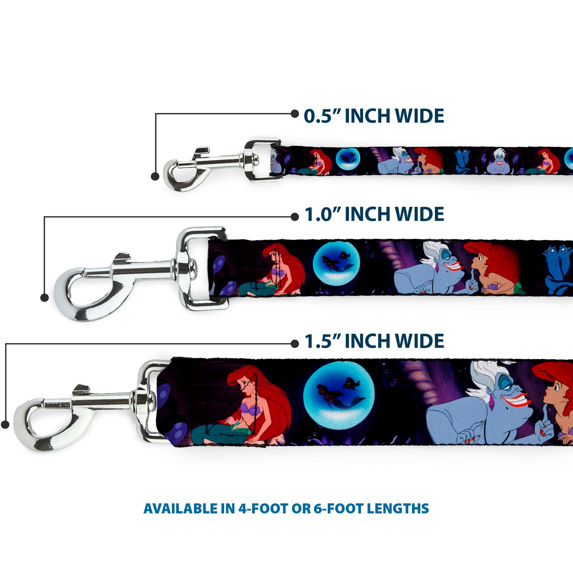 Dog Leash - The Little Mermaid Ariel & Ursula Scenes Dog Leashes Disney