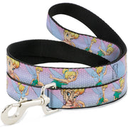 Dog Leash - Tinker Bell Poses Purple/Pink Fade Dog Leashes Disney