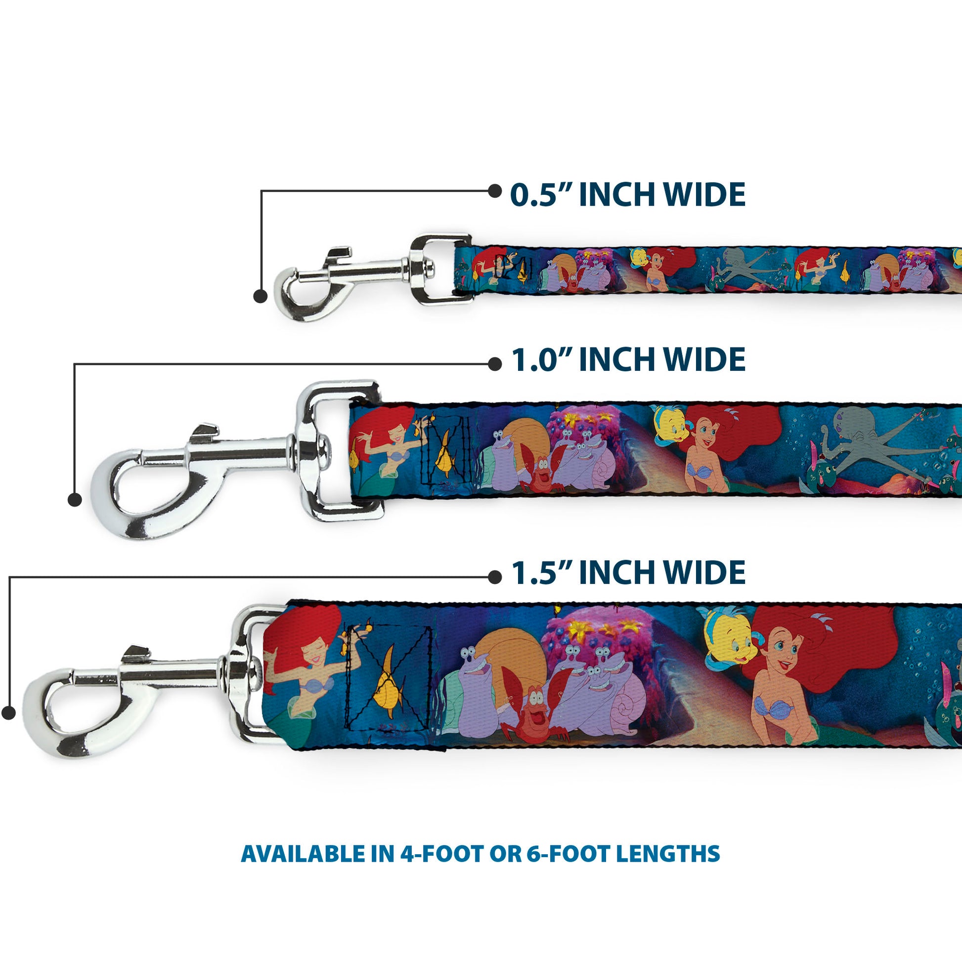 Dog Leash - Ariel, Sebastian & Flounder Scene Dog Leashes Disney