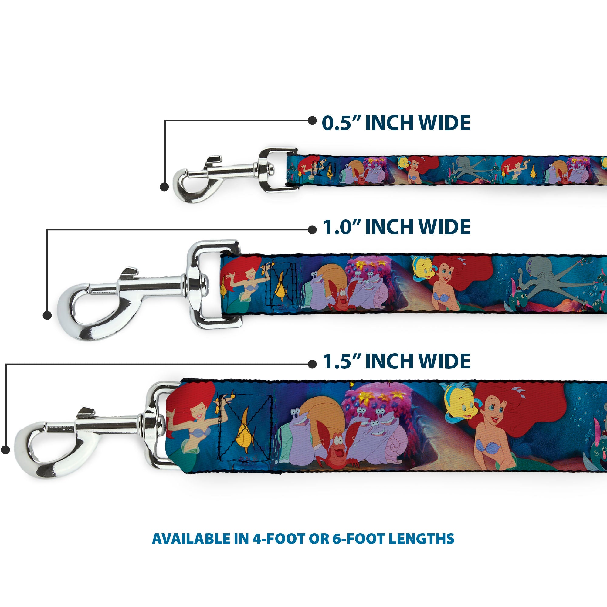 Dog Leash - Ariel, Sebastian & Flounder Scene Dog Leashes Disney