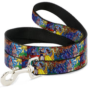 Dog Leash - Beauty & the Beast Stained Glass Scenes Dog Leashes Disney