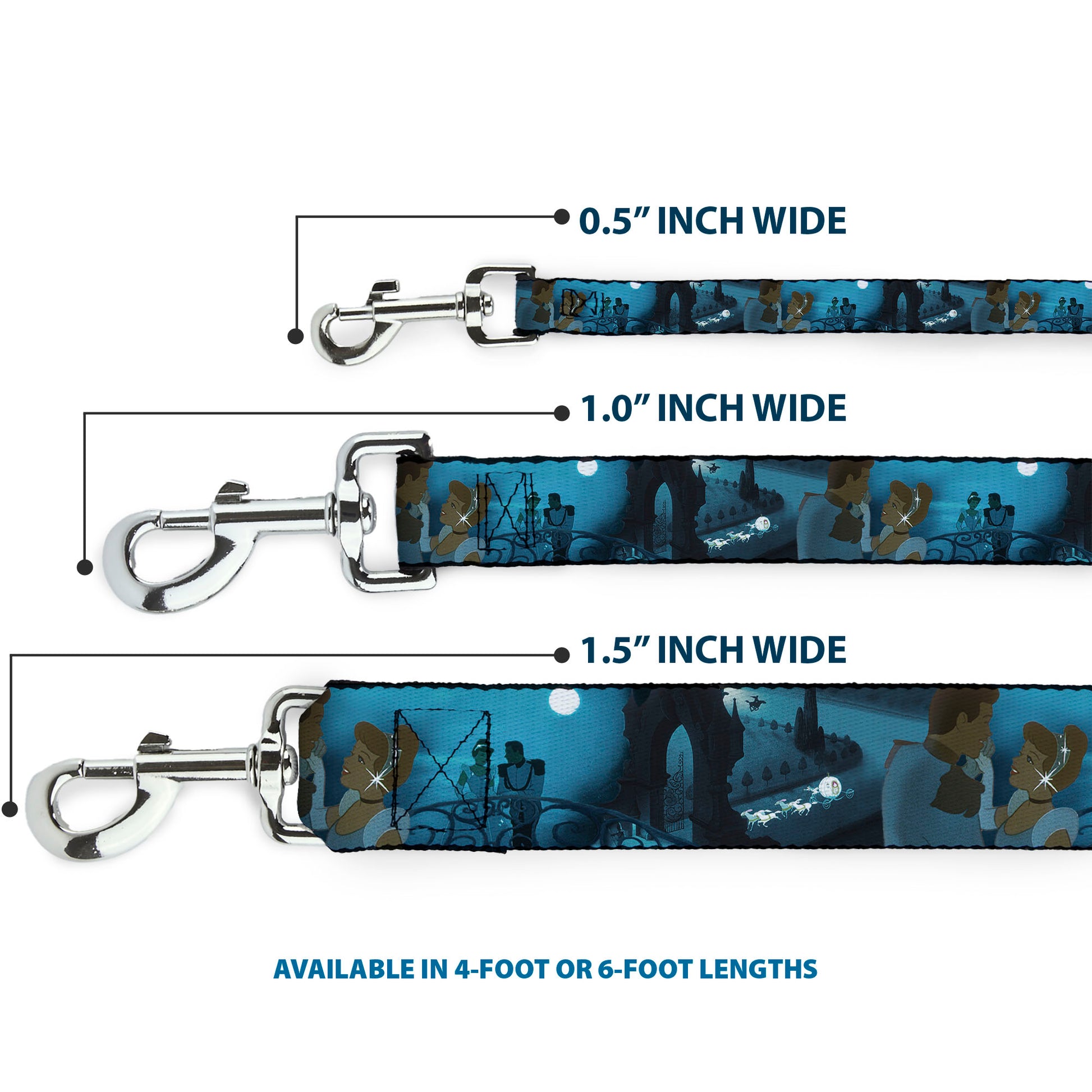 Dog Leash - Cinderella Transformation Blue Fade Dog Leashes Disney