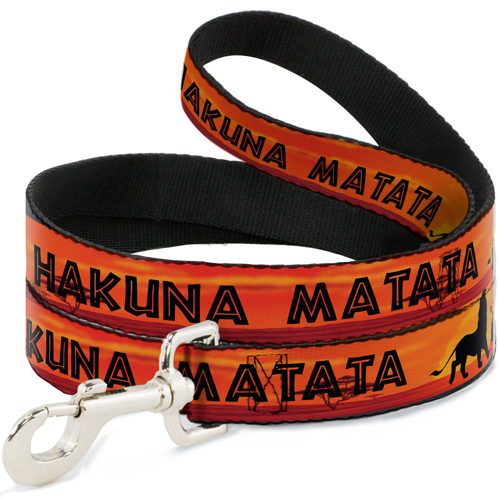 Dog Leash - Lion King HAKUNA MATATA Sunset Oranges/Black Dog Leashes Disney