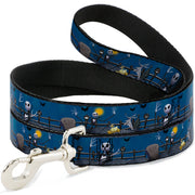 Dog Leash - NBC Jack, Zombie Duck & Zero Cemetery Scene Dog Leashes Disney
