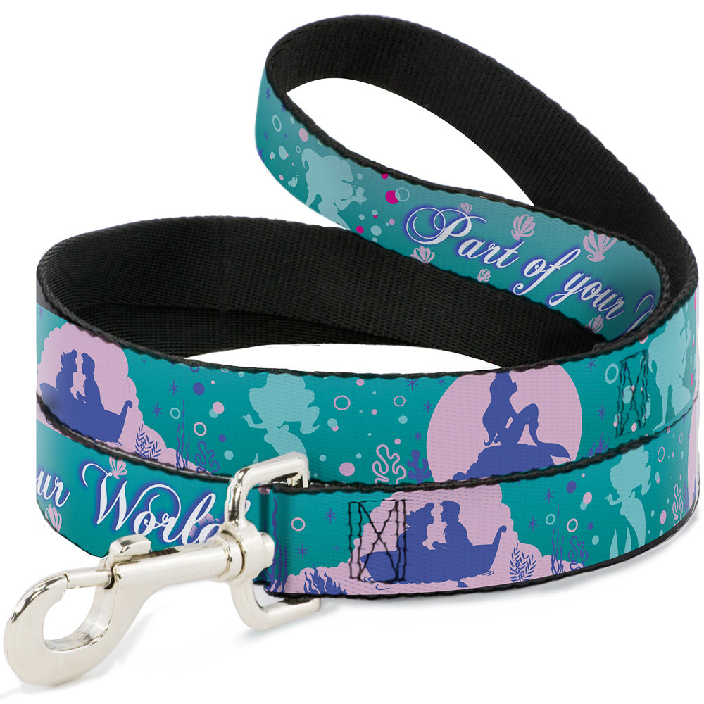Dog Leash - Little Mermaid Silhouette Scenes PART OF YOUR WORLD Blues Dog Leashes Disney