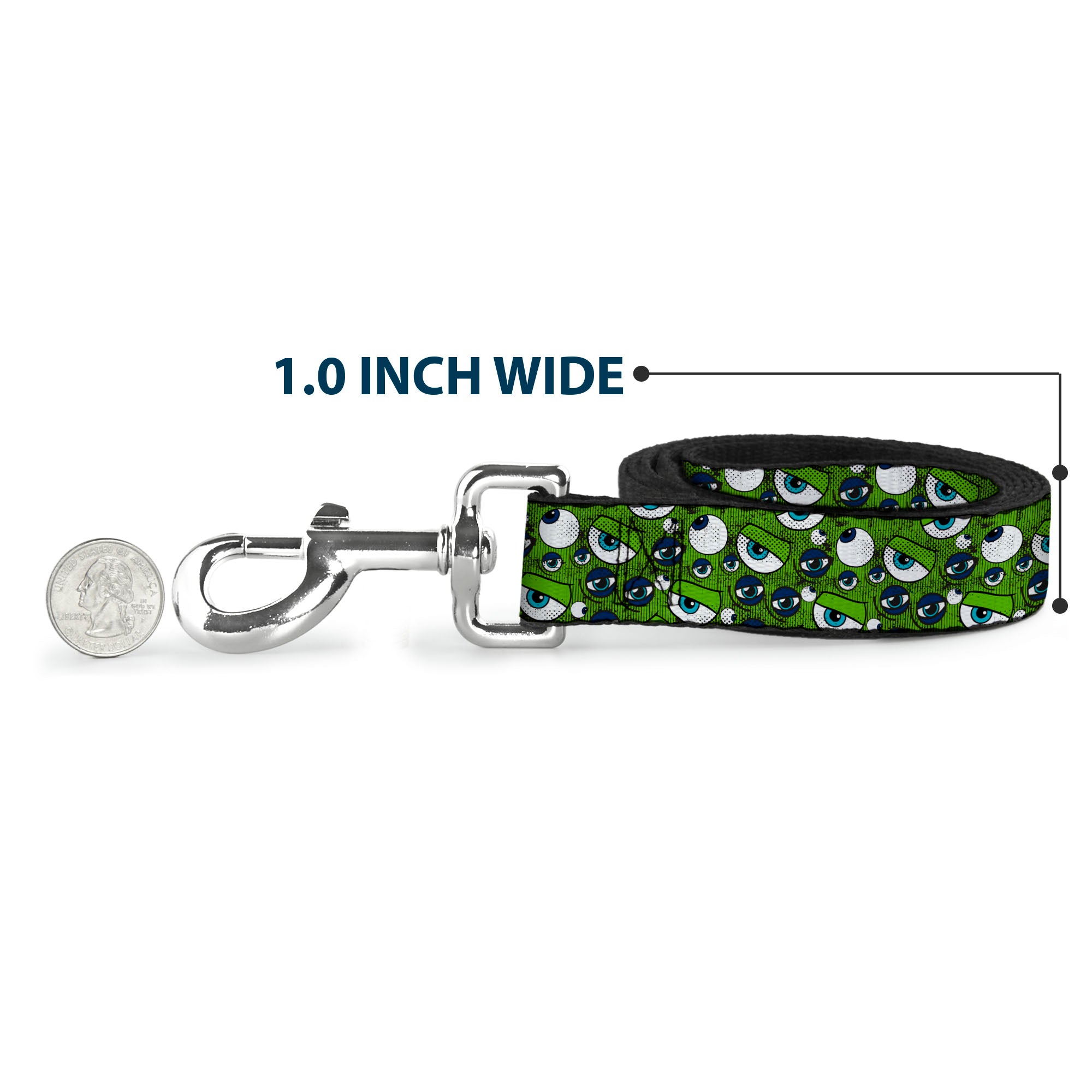 Dog Leash - Monsters Inc. Eye Collage Weathered Greens/Blues Dog Leashes Disney