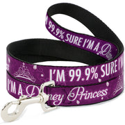 Dog Leash - I'M 99.9% SURE I'M A DISNEY PRINCESS Pinks/White Dog Leashes Disney