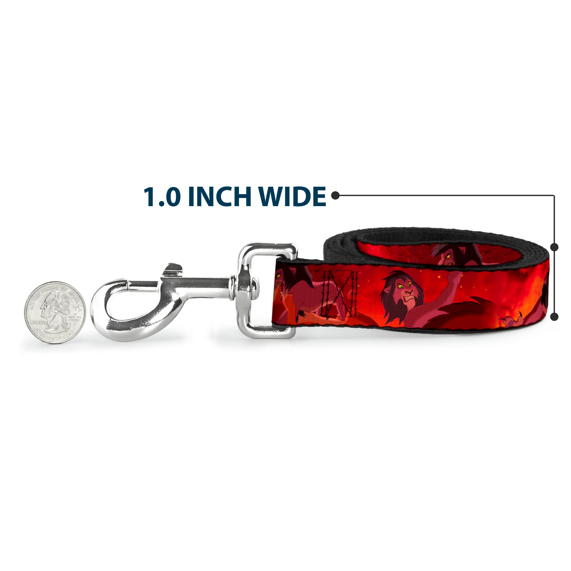 Dog Leash - Simba Scar Battle Scene Fiery Red Dog Leashes Disney