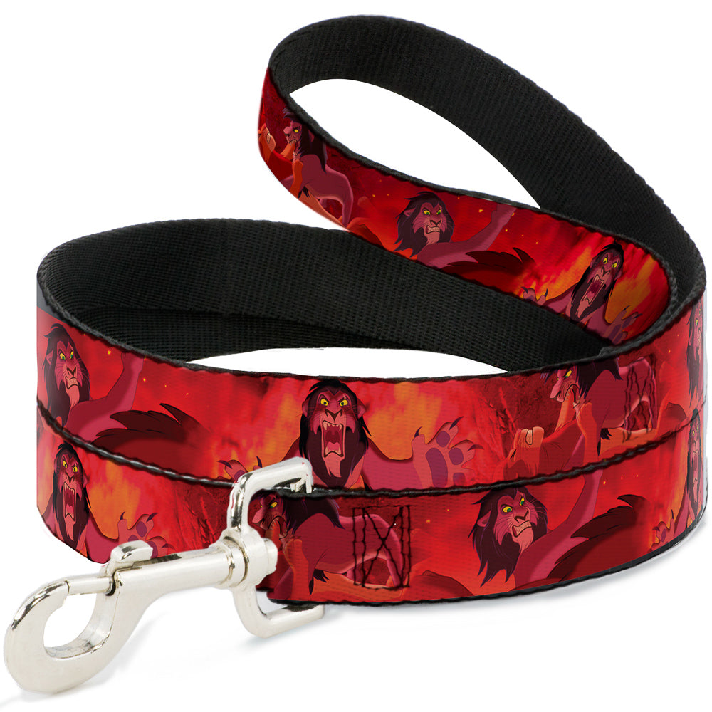 Dog Leash - Simba Scar Battle Scene Fiery Red Dog Leashes Disney