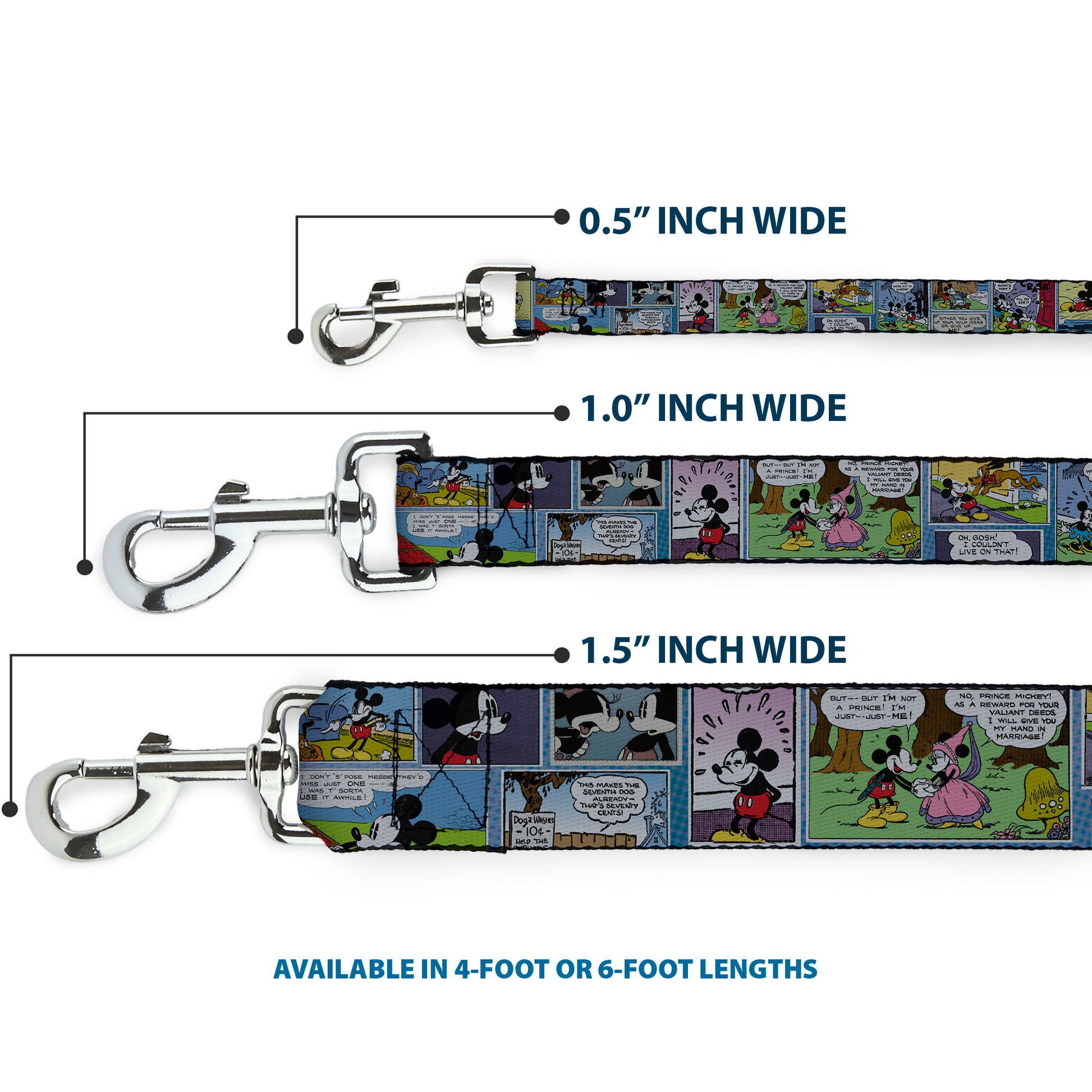 Dog Leash - Mickey & Minnie Comic Strip Dog Leashes Disney
