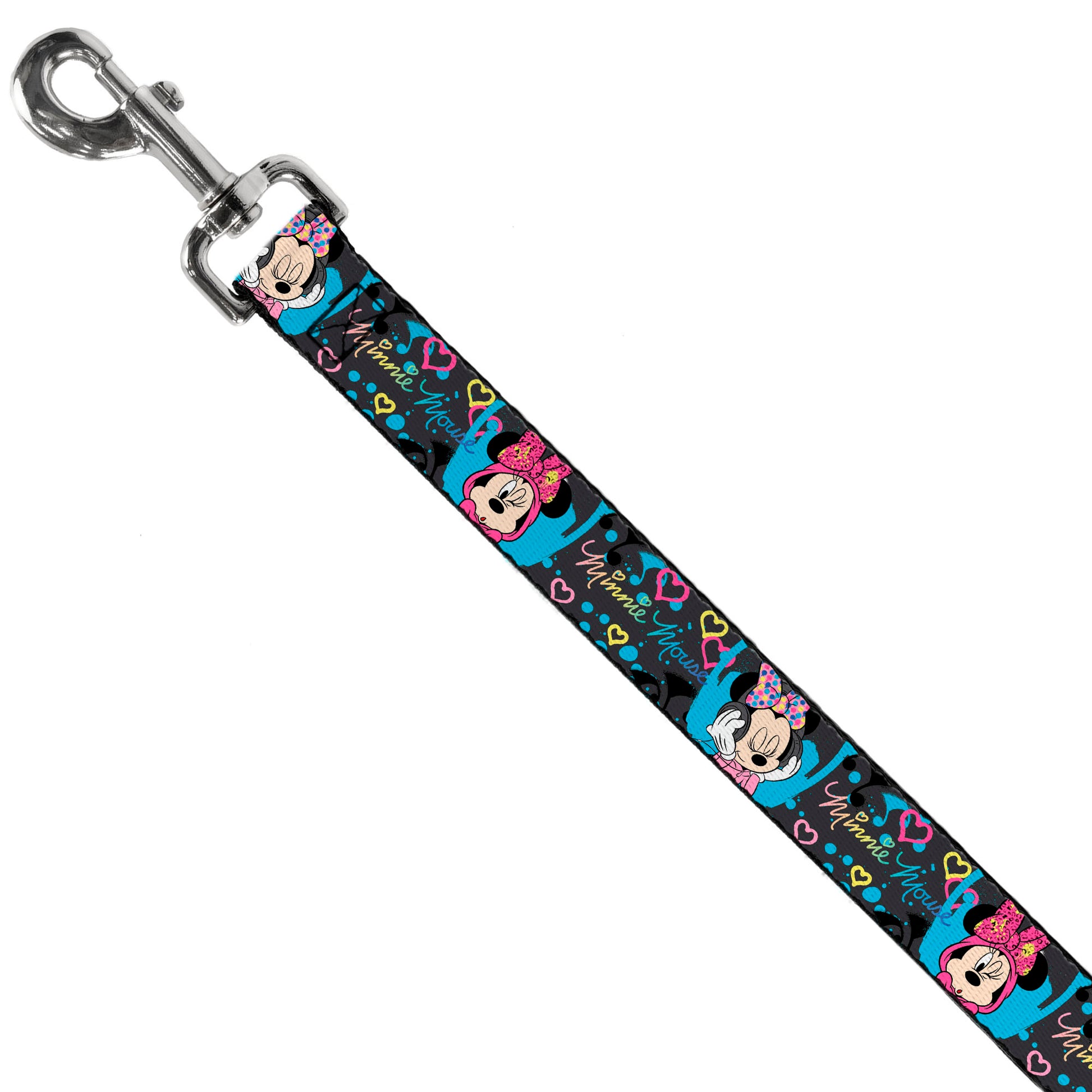 Dog Leash - Minnie Mouse Hoody & Headphone Poses Gray/Multi Color Dog Leashes Disney