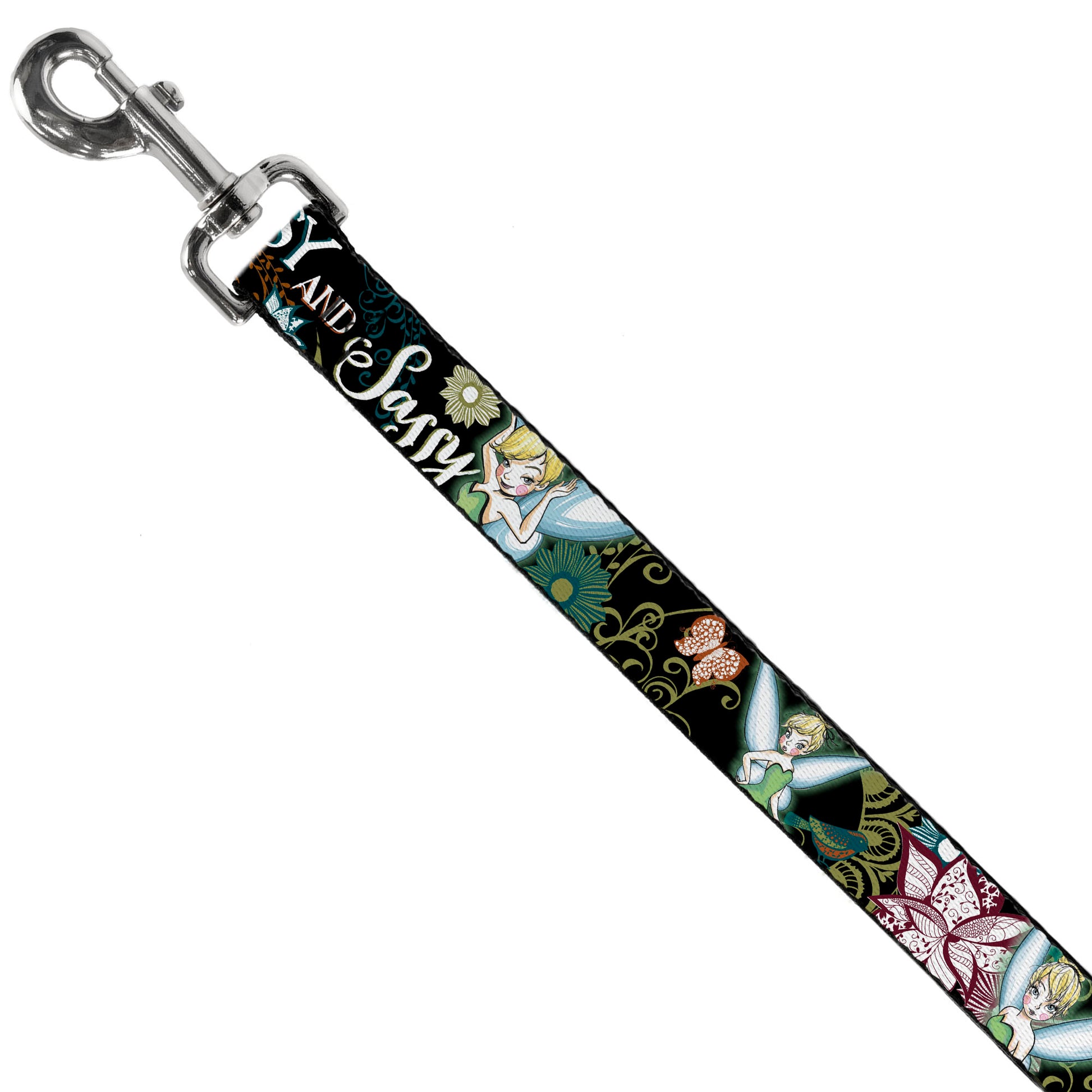 Dog Leash - Tinker Bell Floral Collage CLASSY AND SASSY Dog Leashes Disney