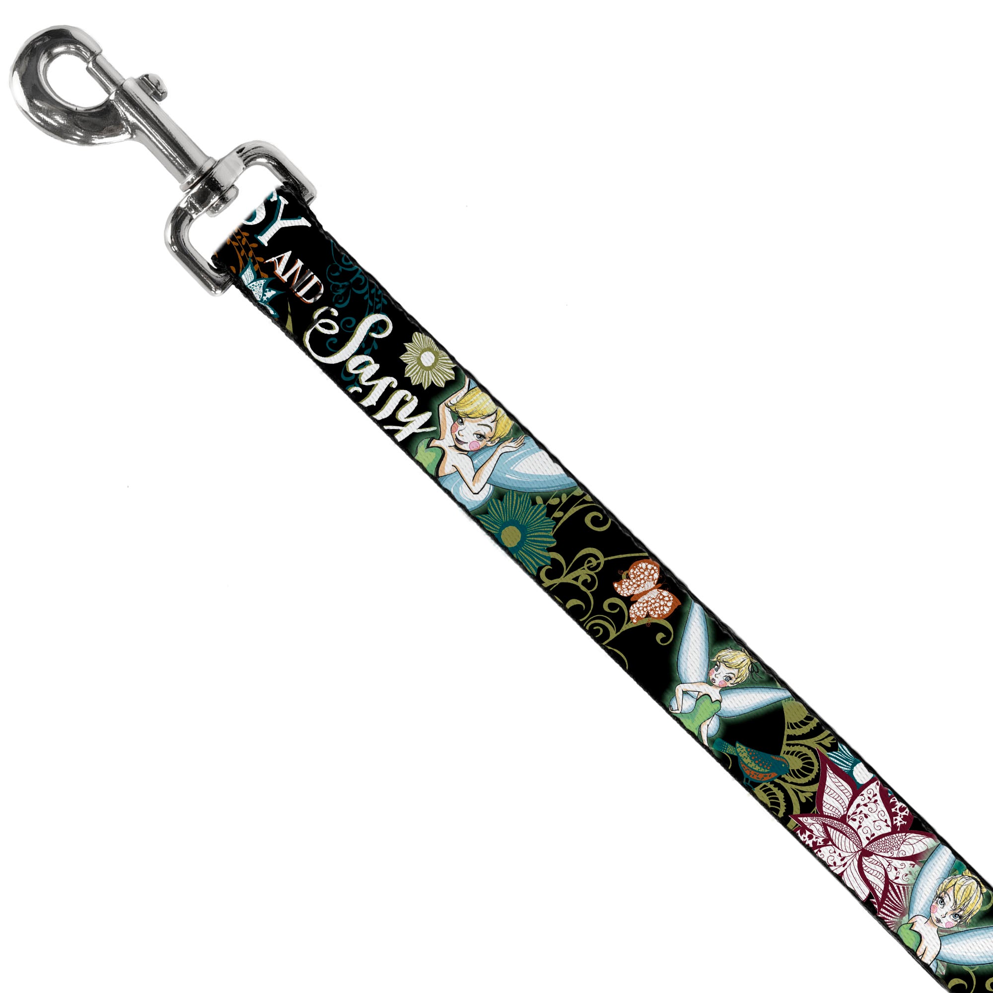 Dog Leash - Tinker Bell Floral Collage CLASSY AND SASSY Dog Leashes Disney