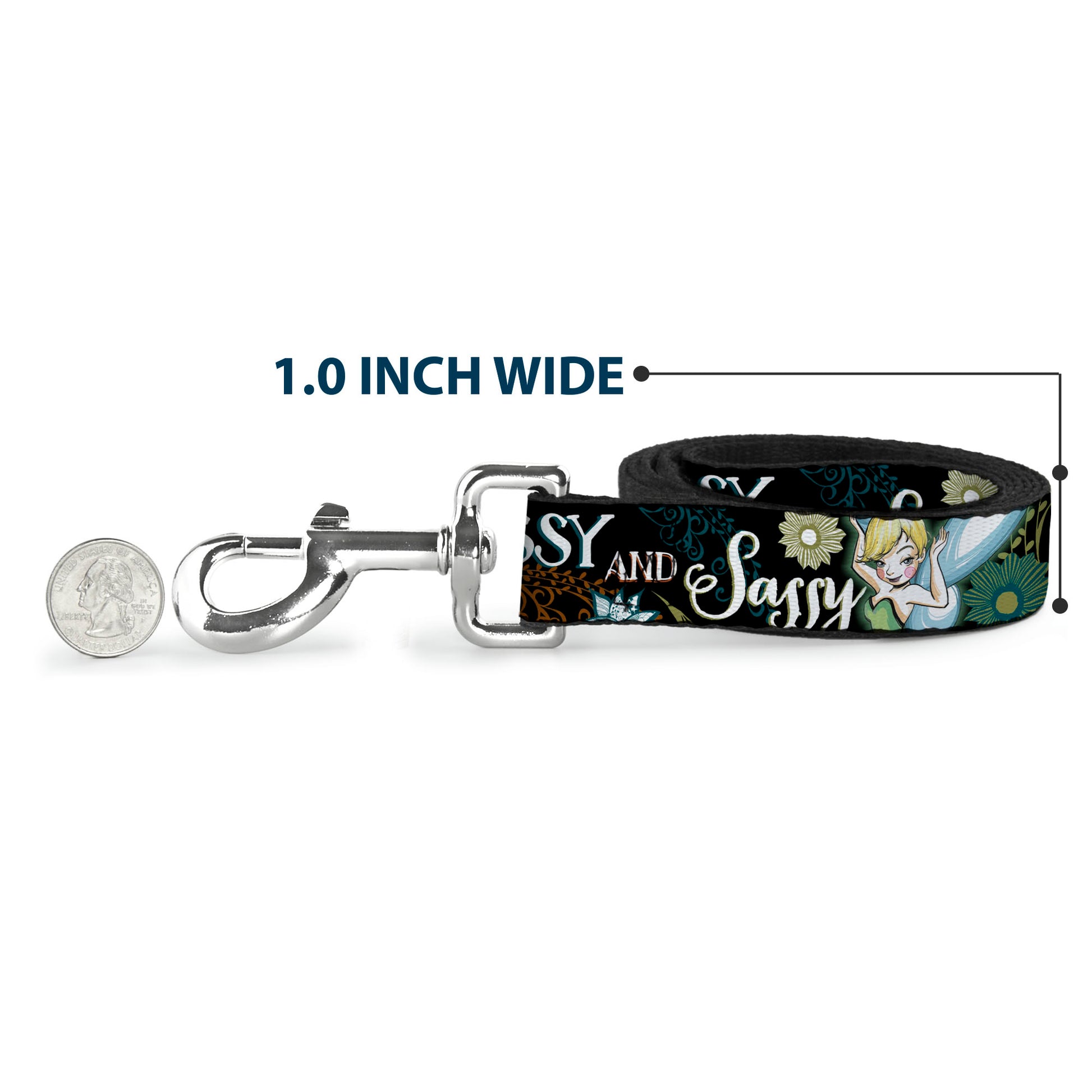 Dog Leash - Tinker Bell Floral Collage CLASSY AND SASSY Dog Leashes Disney