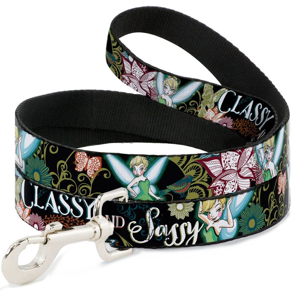 Dog Leash - Tinker Bell Floral Collage CLASSY AND SASSY Dog Leashes Disney