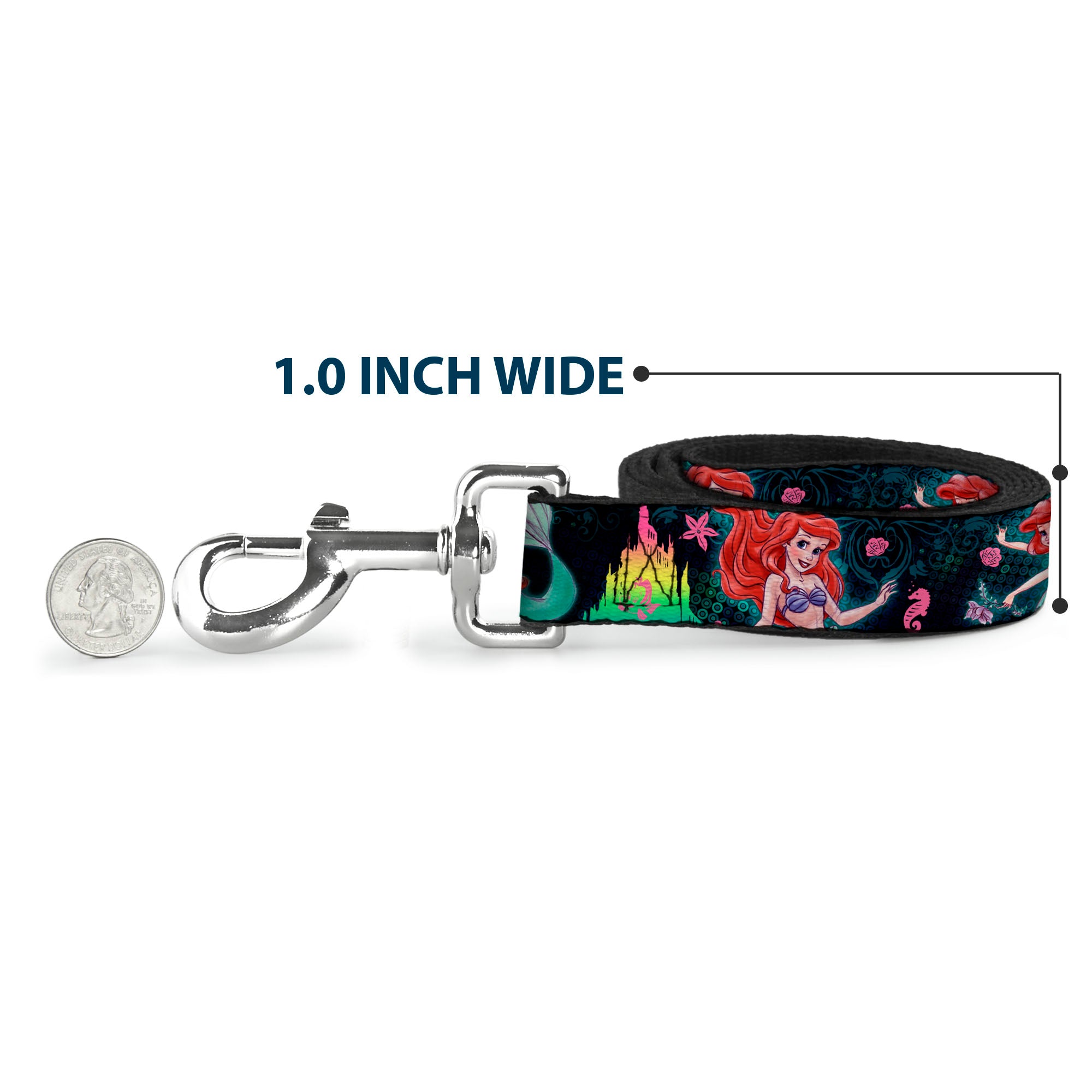 Dog Leash - Ariel Underwater Poses/Palace Silhouette Dog Leashes Disney