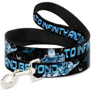 Dog Leash - Buzz Poses/Stars TO INFINITY AND BEYOND Black/Blues Dog Leashes Disney