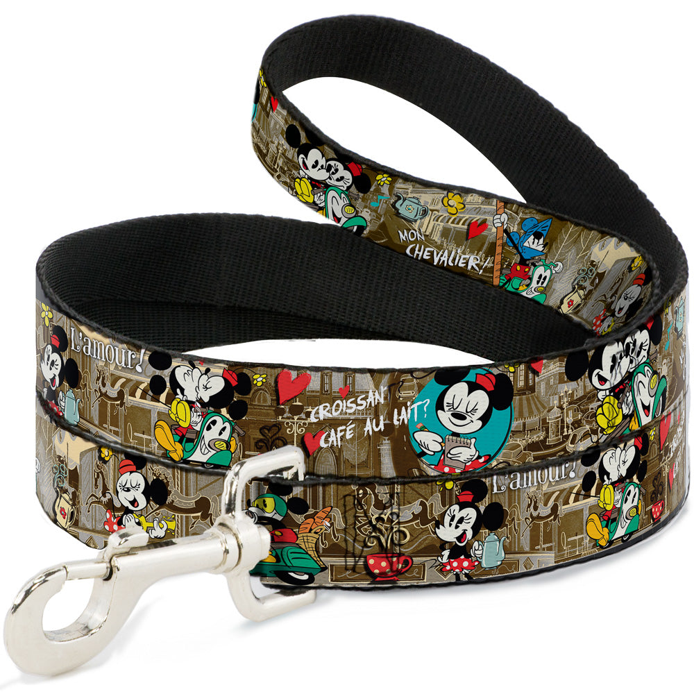Dog Leash - Mickey & Minnie Croissant de Triomphe Scenes Dog Leashes Disney