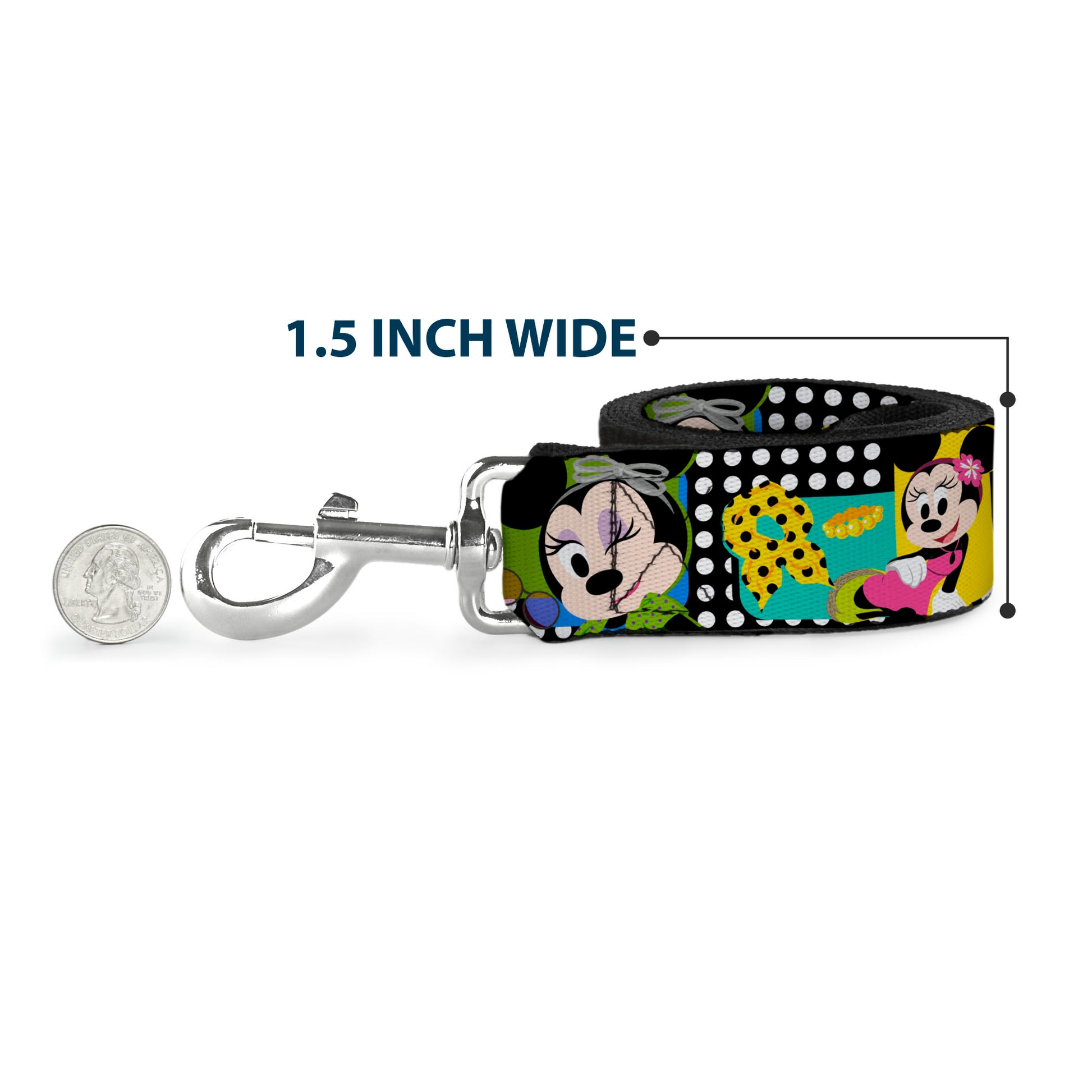 Dog Leash - Mini Minnie Fashion Poses/Polka Dot Black/White/Multi Color Dog Leashes Disney