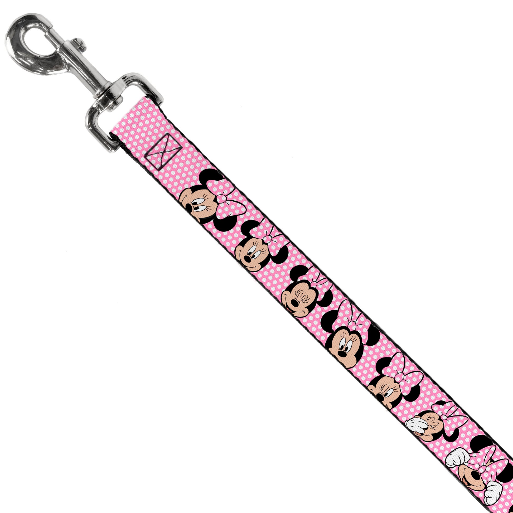 Dog Leash - Minnie Mouse Expressions Polka Dot Pink/White Dog Leashes Disney